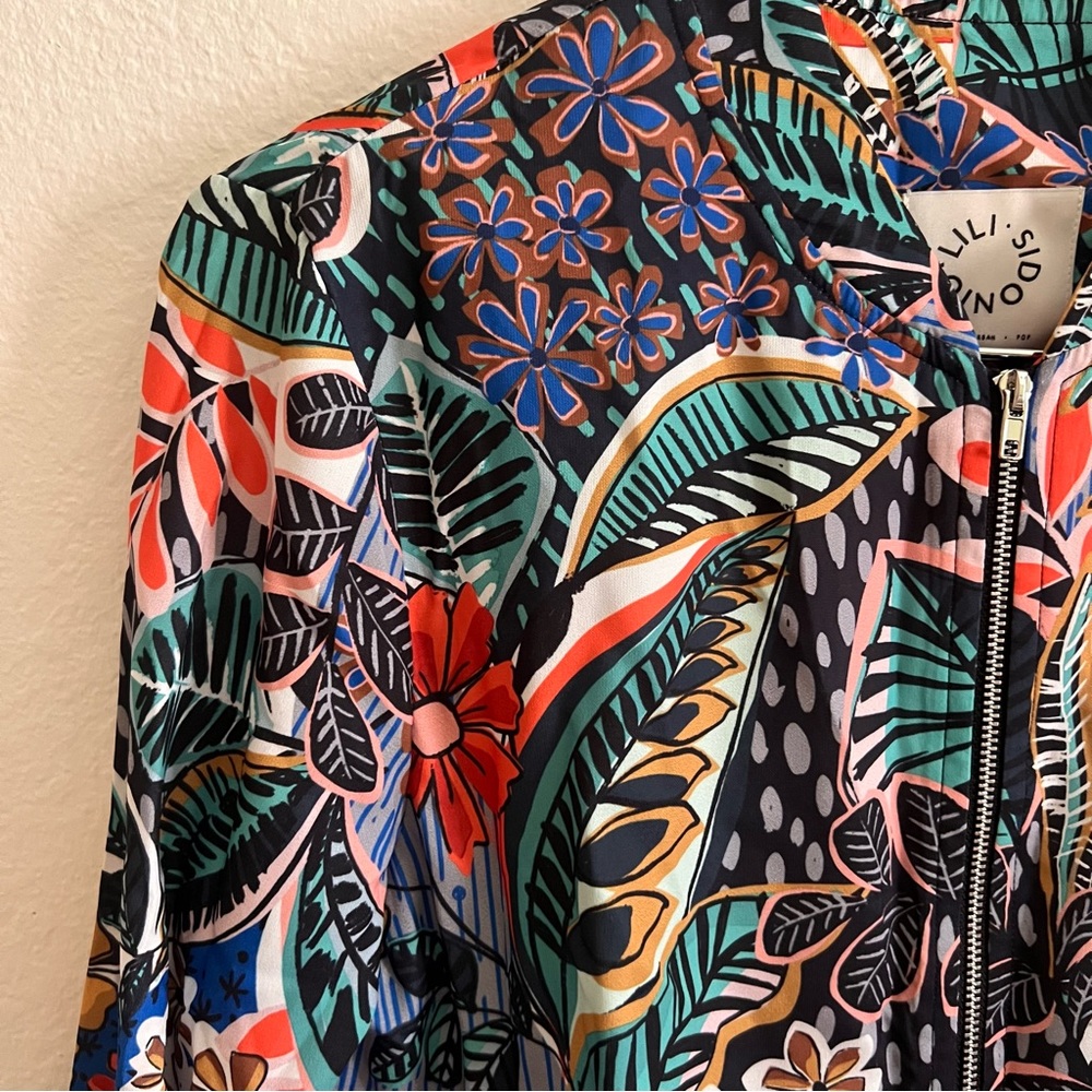 Molly Bracken Lili Sidonio Floral Patterned Bomber Jacket Sz S - Picture 4 of 6